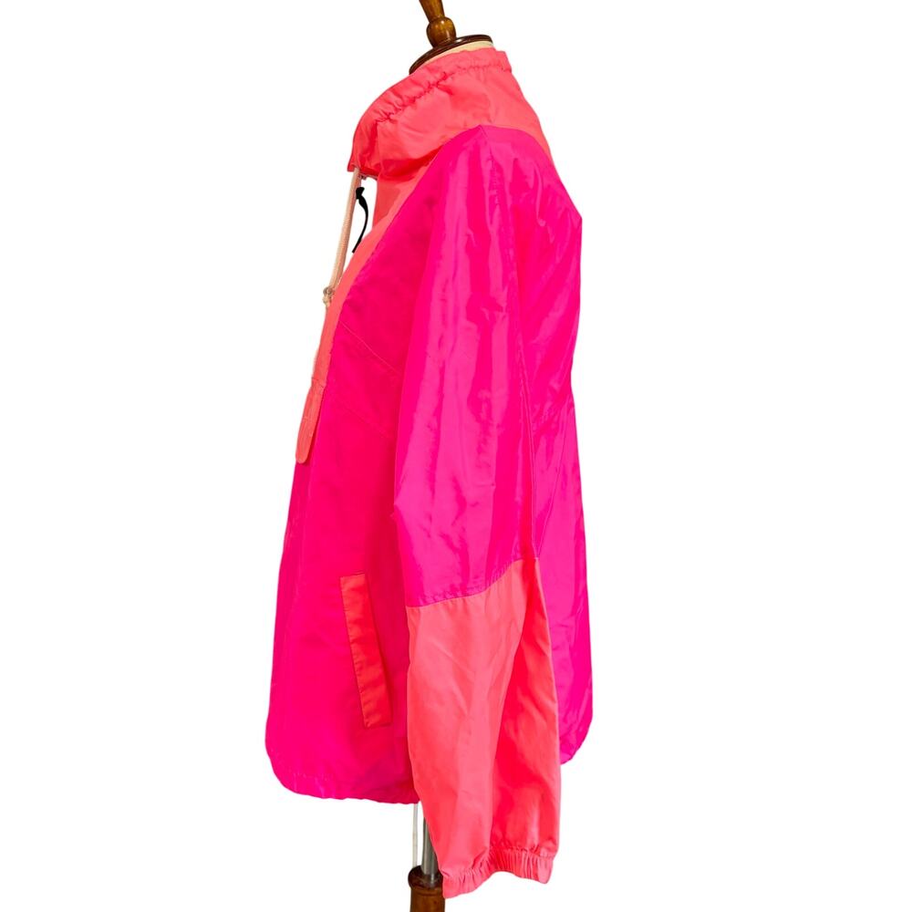 90s Ocean Pacific OP Neon Pink Windbreaker Pullover Half-Zip Jacket, Size M - Picture 3 of 8